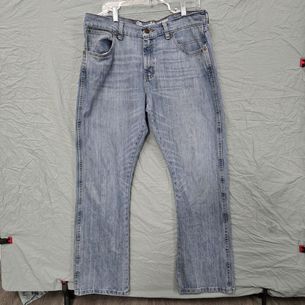 Wrangler Retro Jeans Mens 34x32 Blue Relaxed Boot Cut WRT20CR Denim Classic